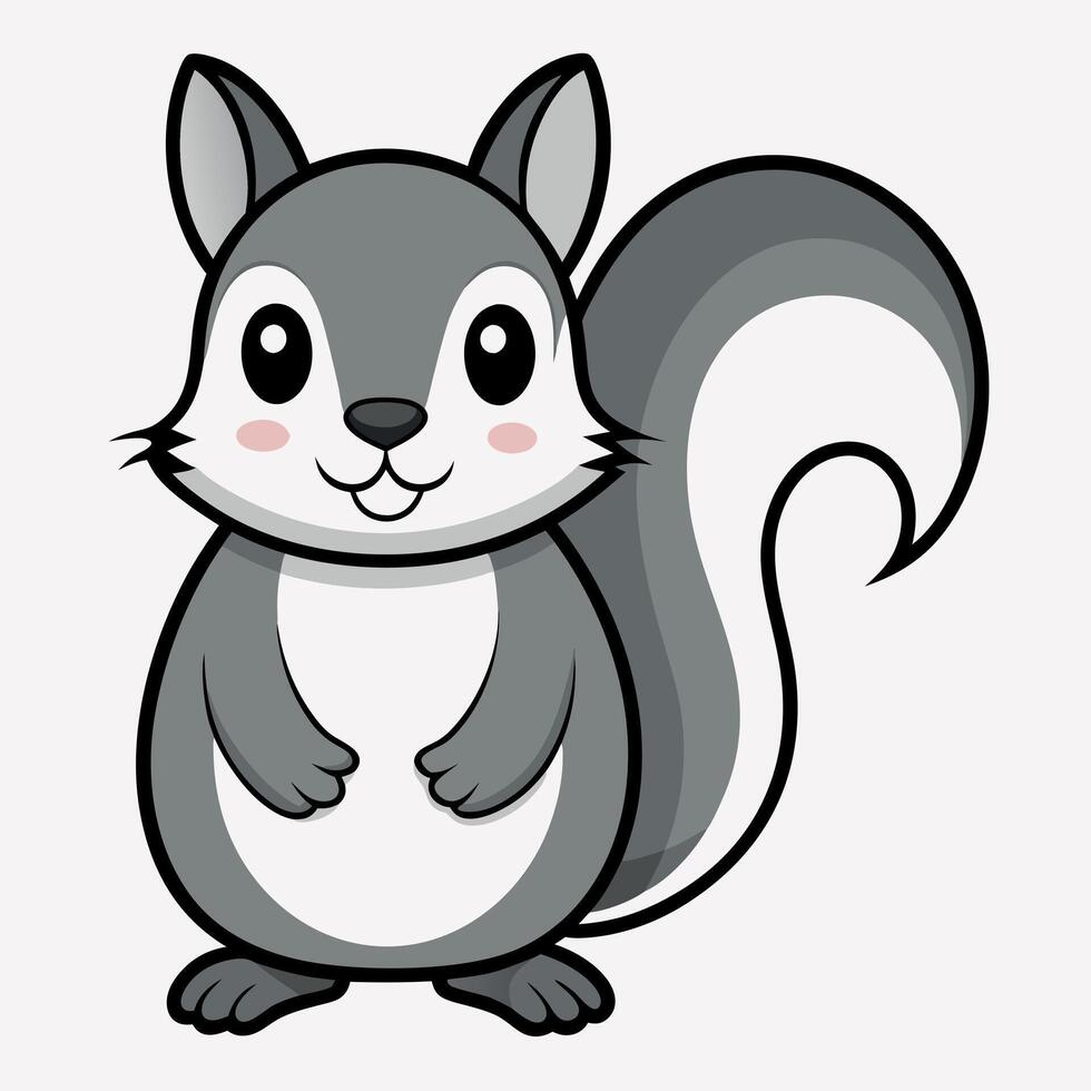 Eastern Gray Squirrel screams kawaii vector
