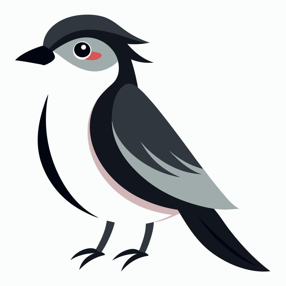 Eastern Kingbird bird goes kawaii vector