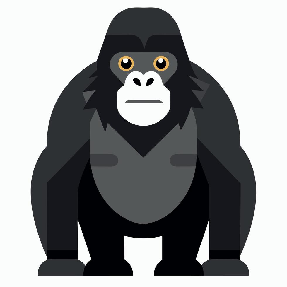 Eastern Lowland Gorilla laughs kawaii vector