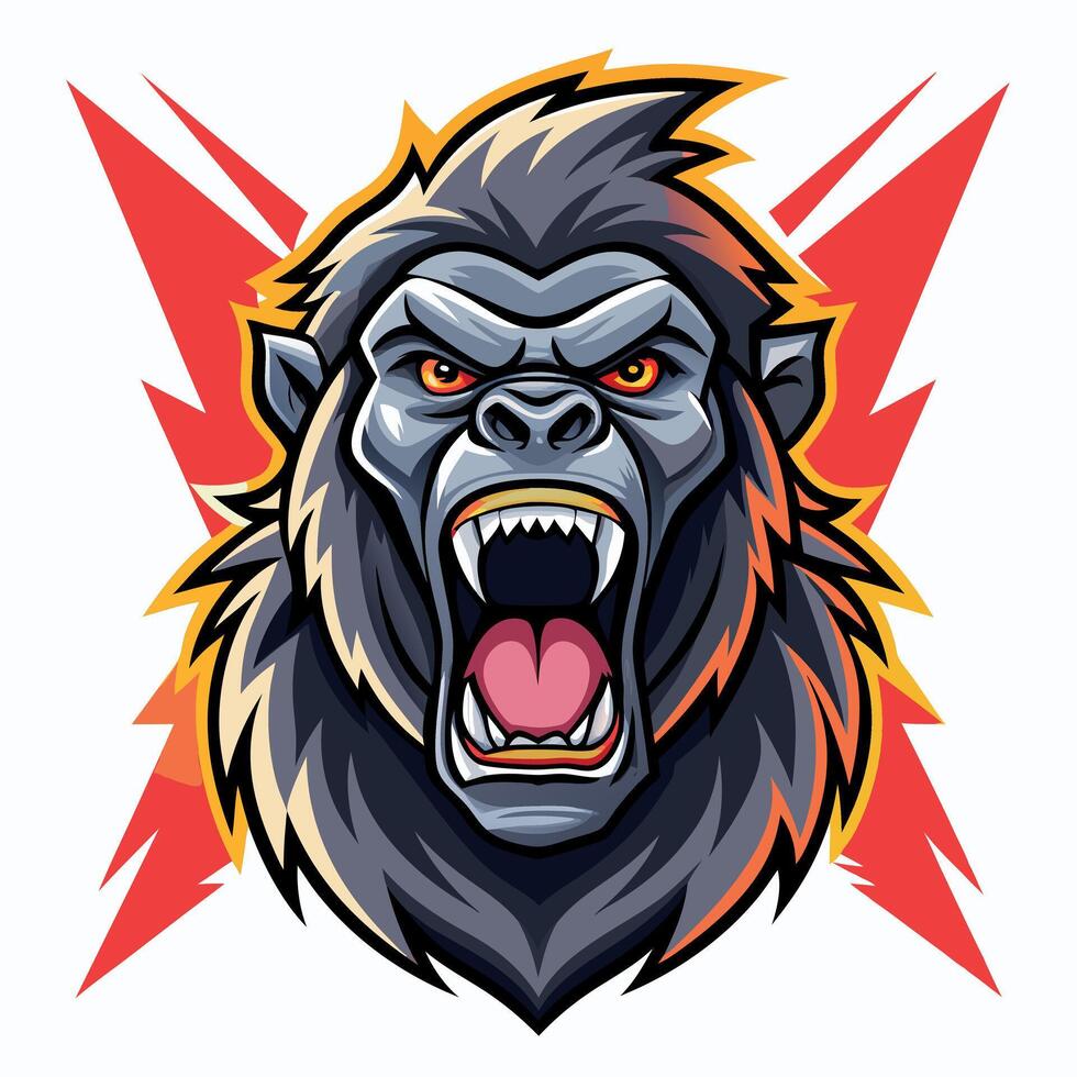 Eastern Lowland Gorilla screams kawaii vector