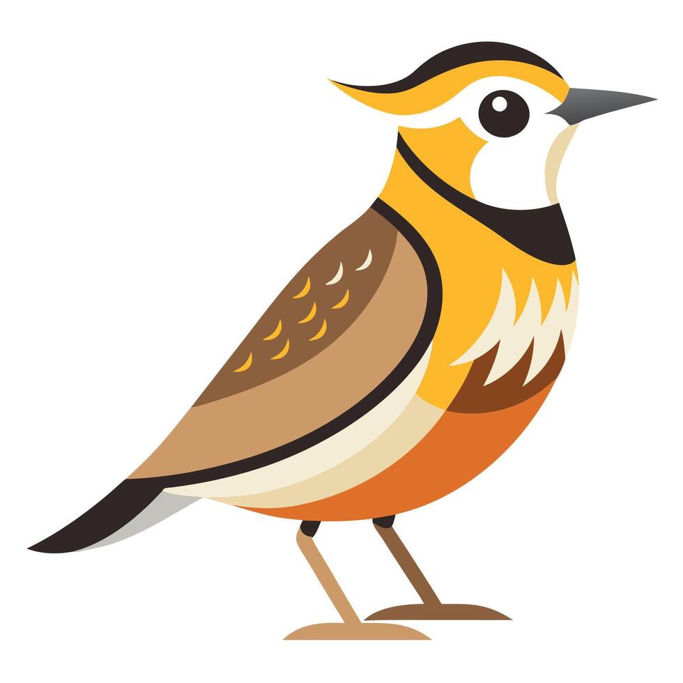 Eastern Meadowlark bird stay kawaii vector