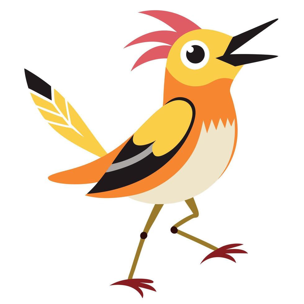 Eastern Meadowlark bird dancing kawaii vector