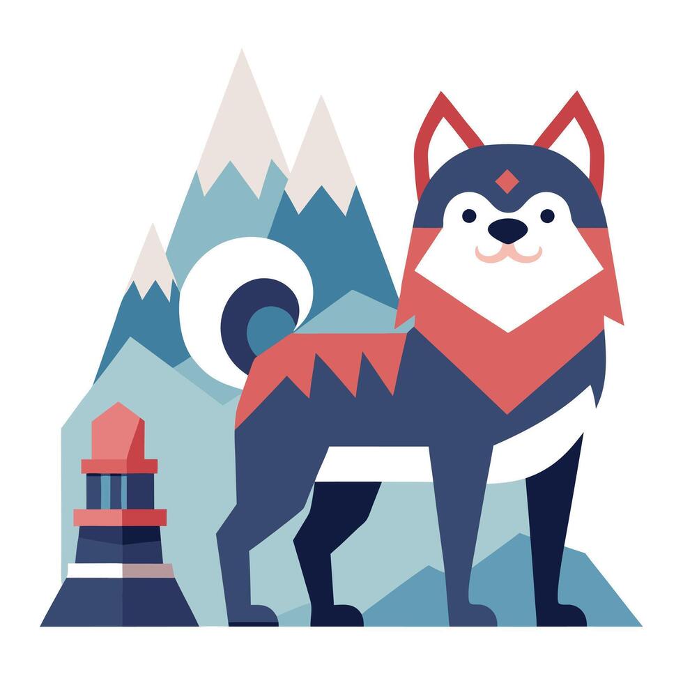 Eastern Wolf learns kawaii vector