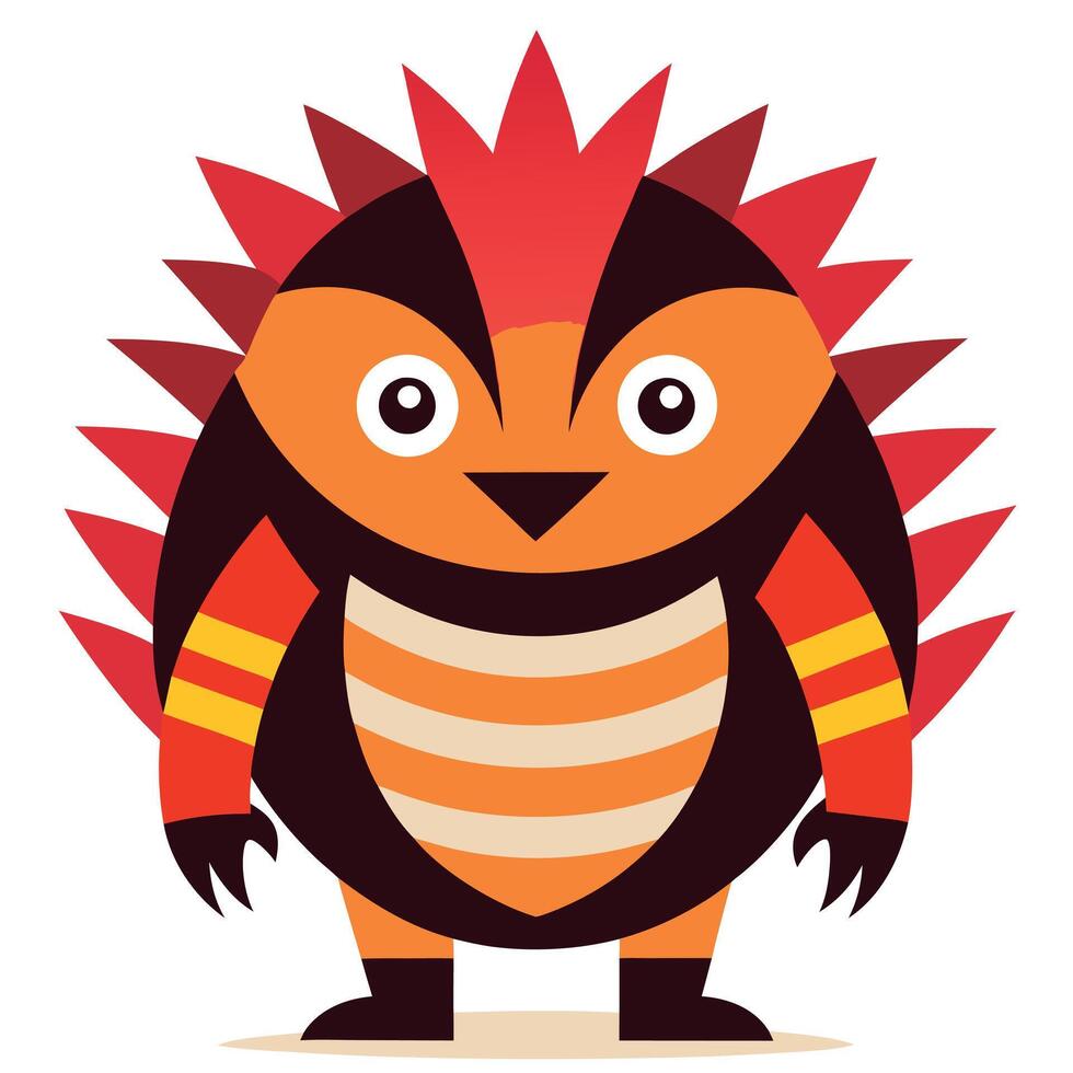 Echidna knocks kawaii vector