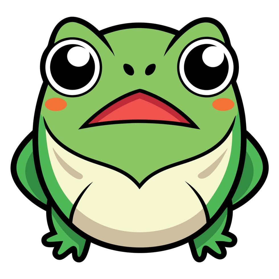 Edible Frog angry kawaii vector