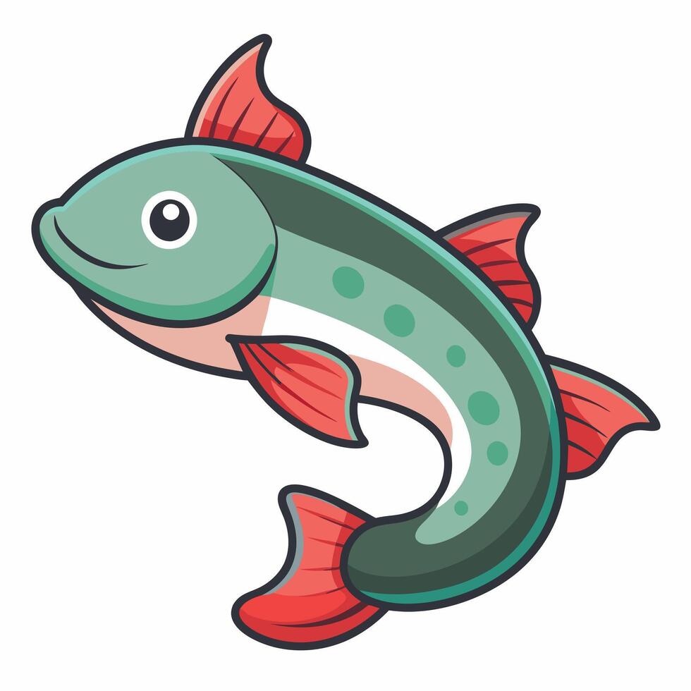 Eelpout fish sits kawaii vector