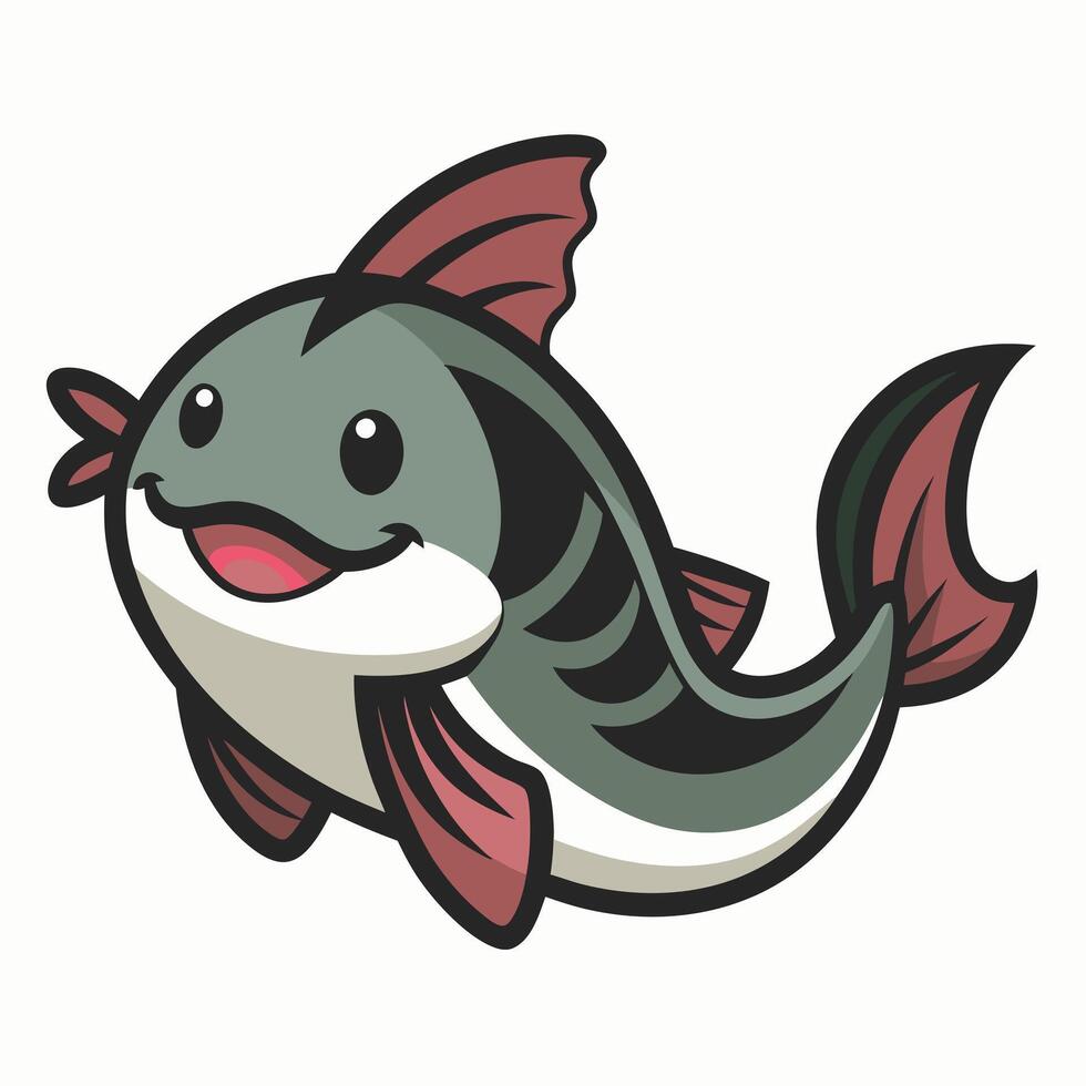 Eelpout fish smiles kawaii vector