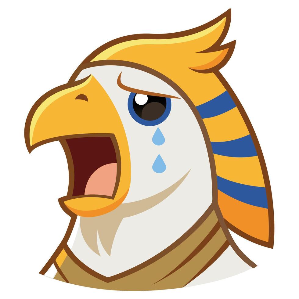 Egyptian Vulture bird cries kawaii vector