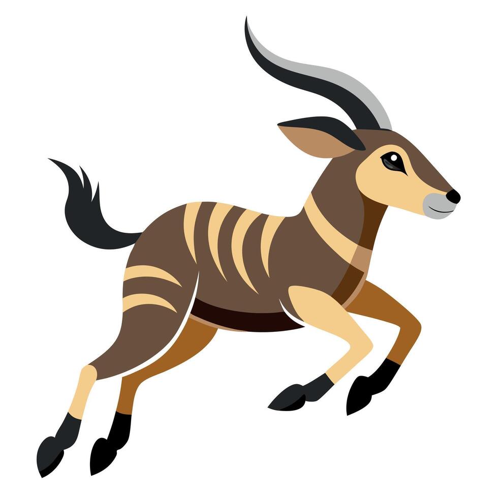 Eland goat runs kawaii vector