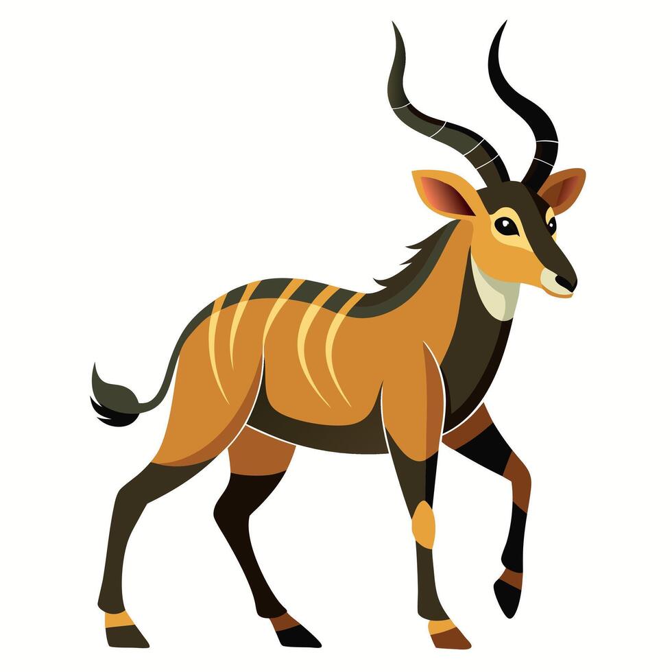Eland goat walks kawaii vector