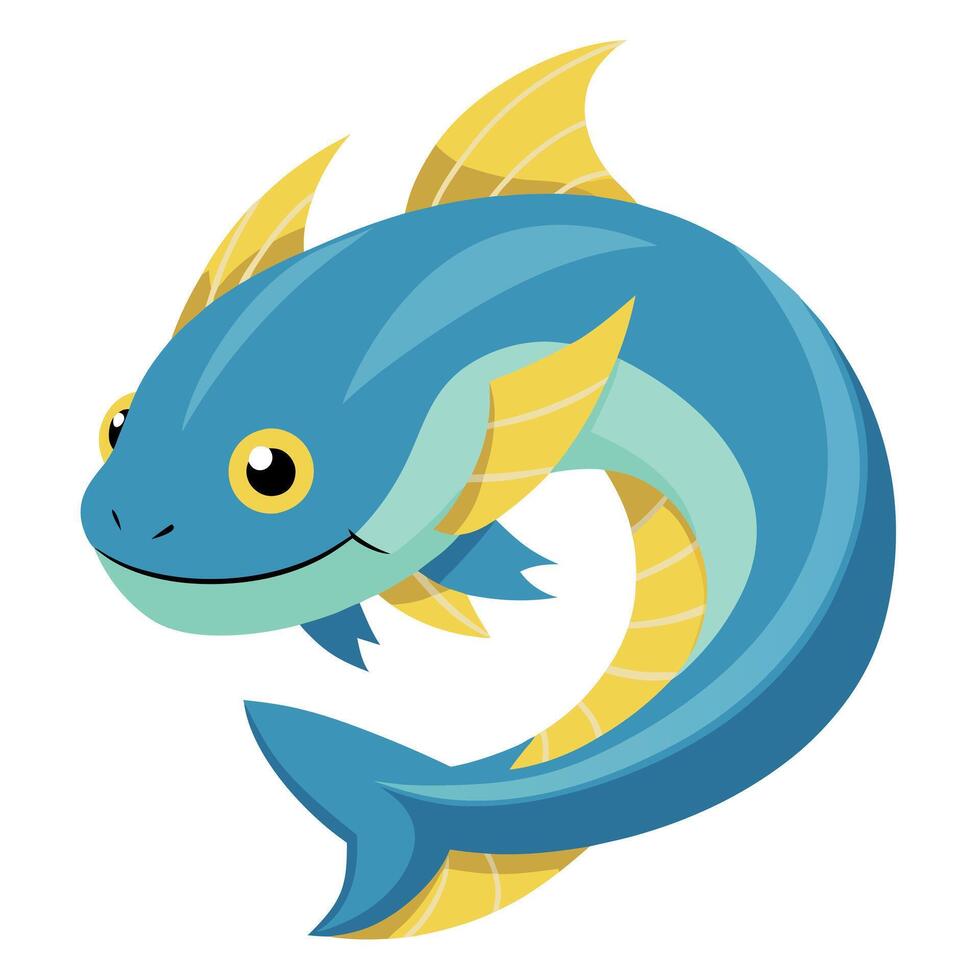 Electric Eel fish looks kawaii vector