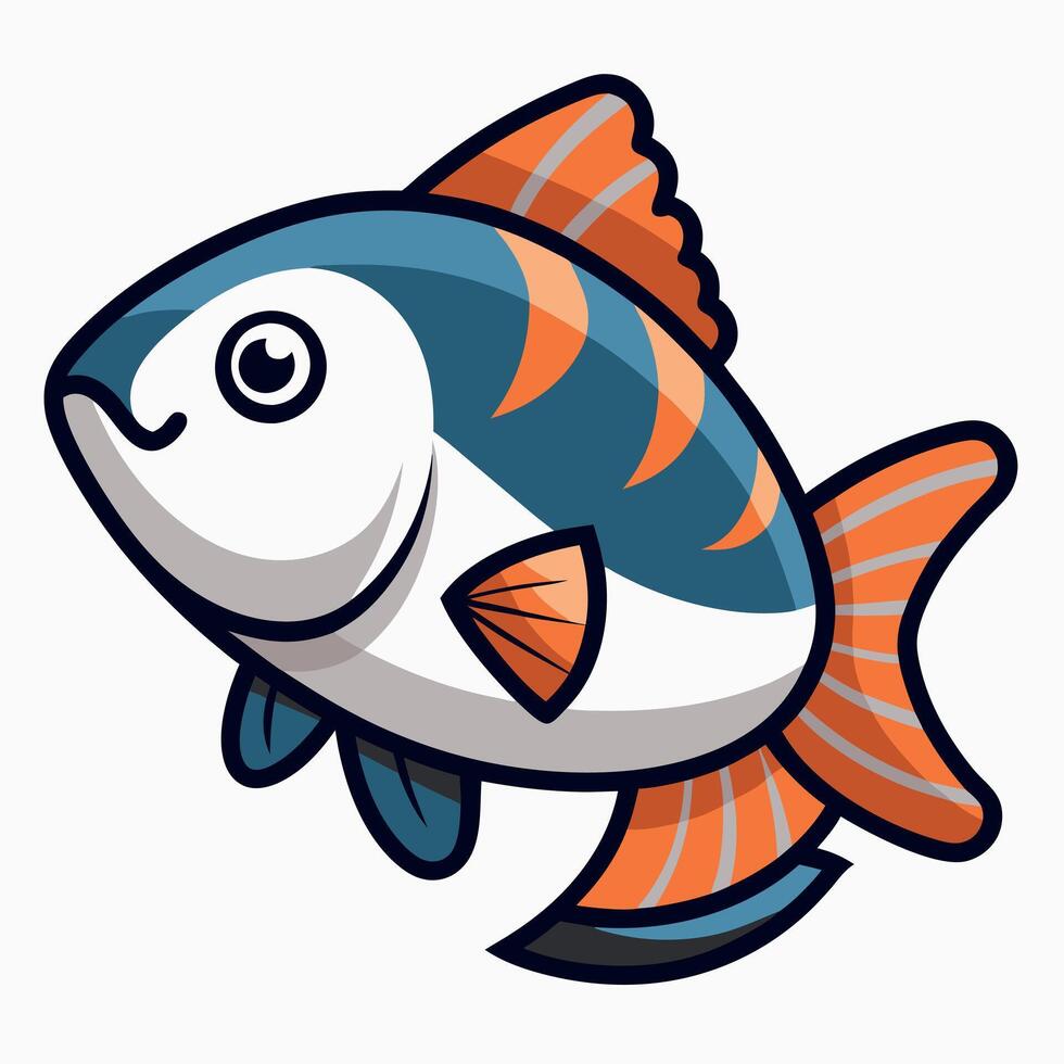 Electric Eel fish smiles kawaii vector