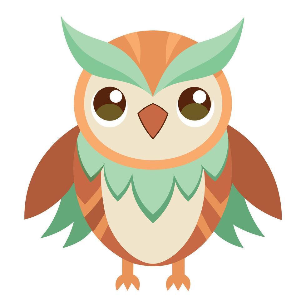 Elf Owl bird goes kawaii vector