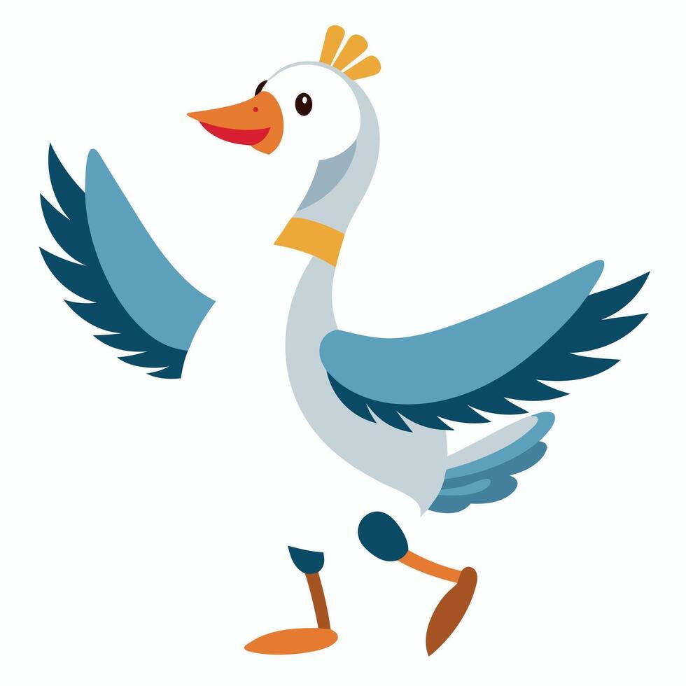 Emperor Goose dancing kawaii vector