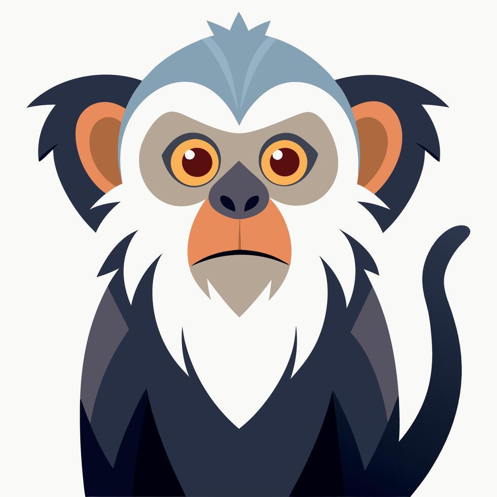 Emperor Tamarin monkey cries kawaii vector