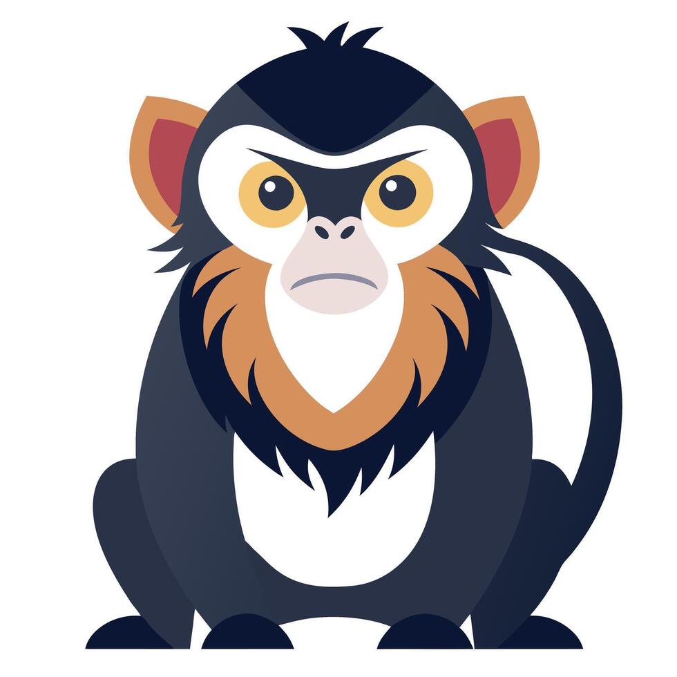 Emperor Tamarin monkey goes kawaii vector