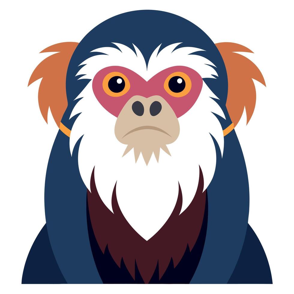 Emperor Tamarin monkey flies kawaii vector