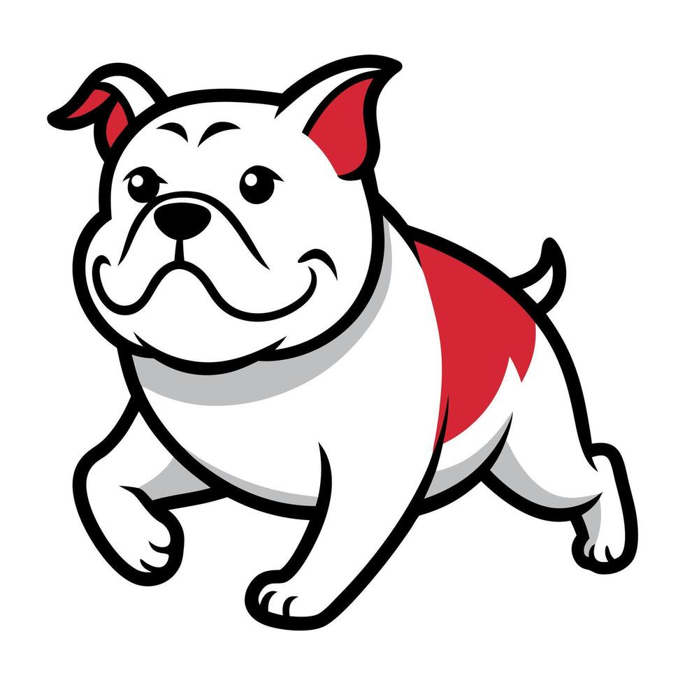 English Bulldog dog runs kawaii vector