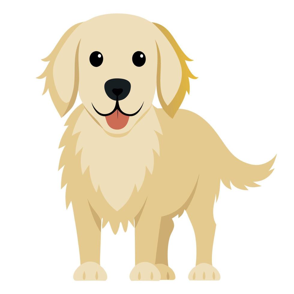 English Cream Retriever dog screams kawaii vector