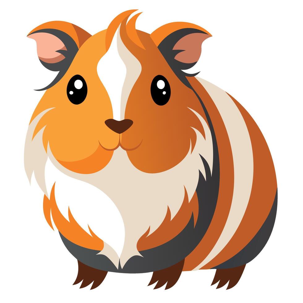 English Crested Guinea Pig stay kawaii vector