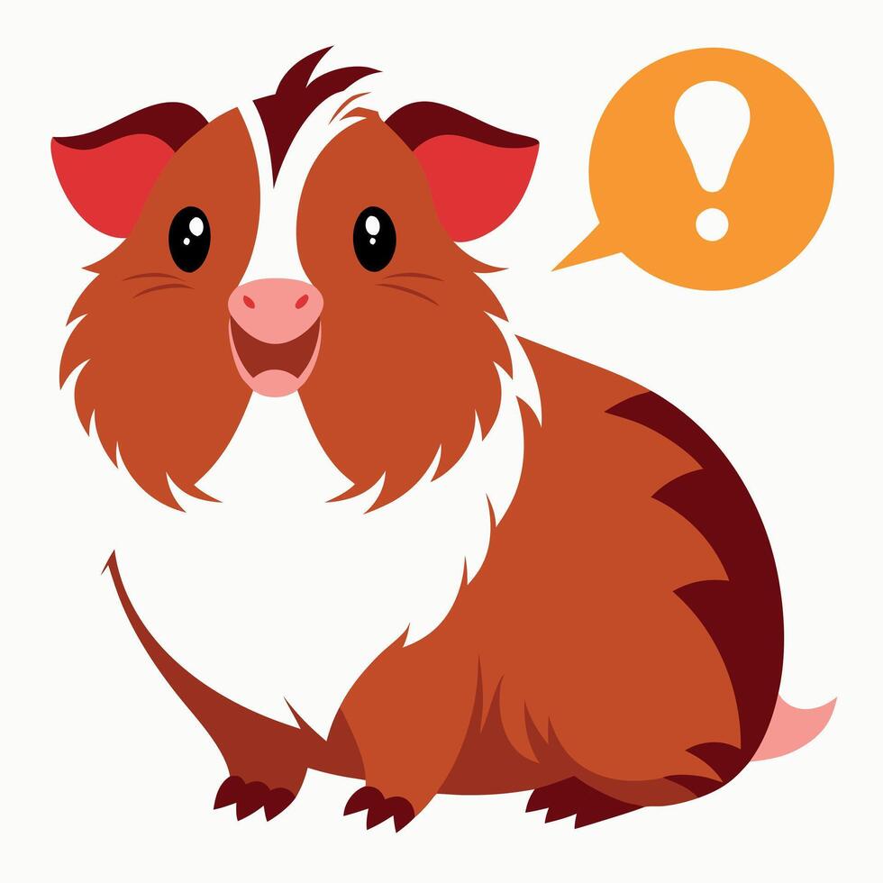 English Crested Guinea Pig speaks kawaii vector