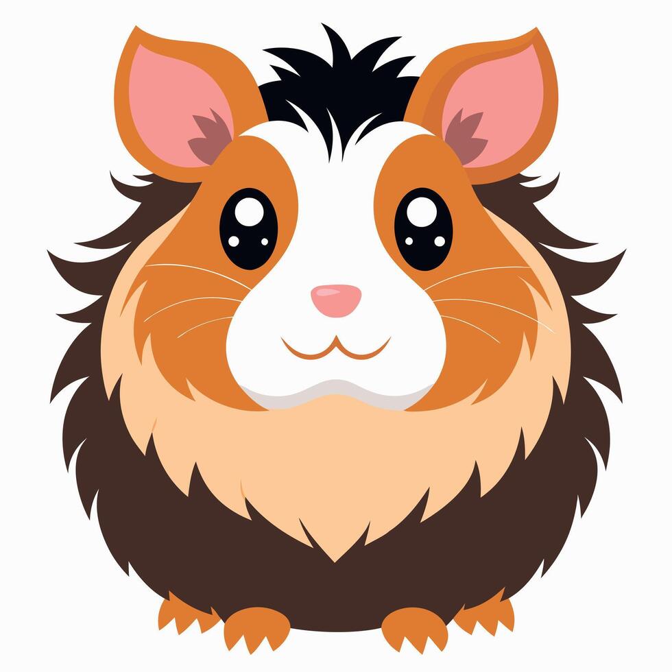 English Crested Guinea Pig flies kawaii vector