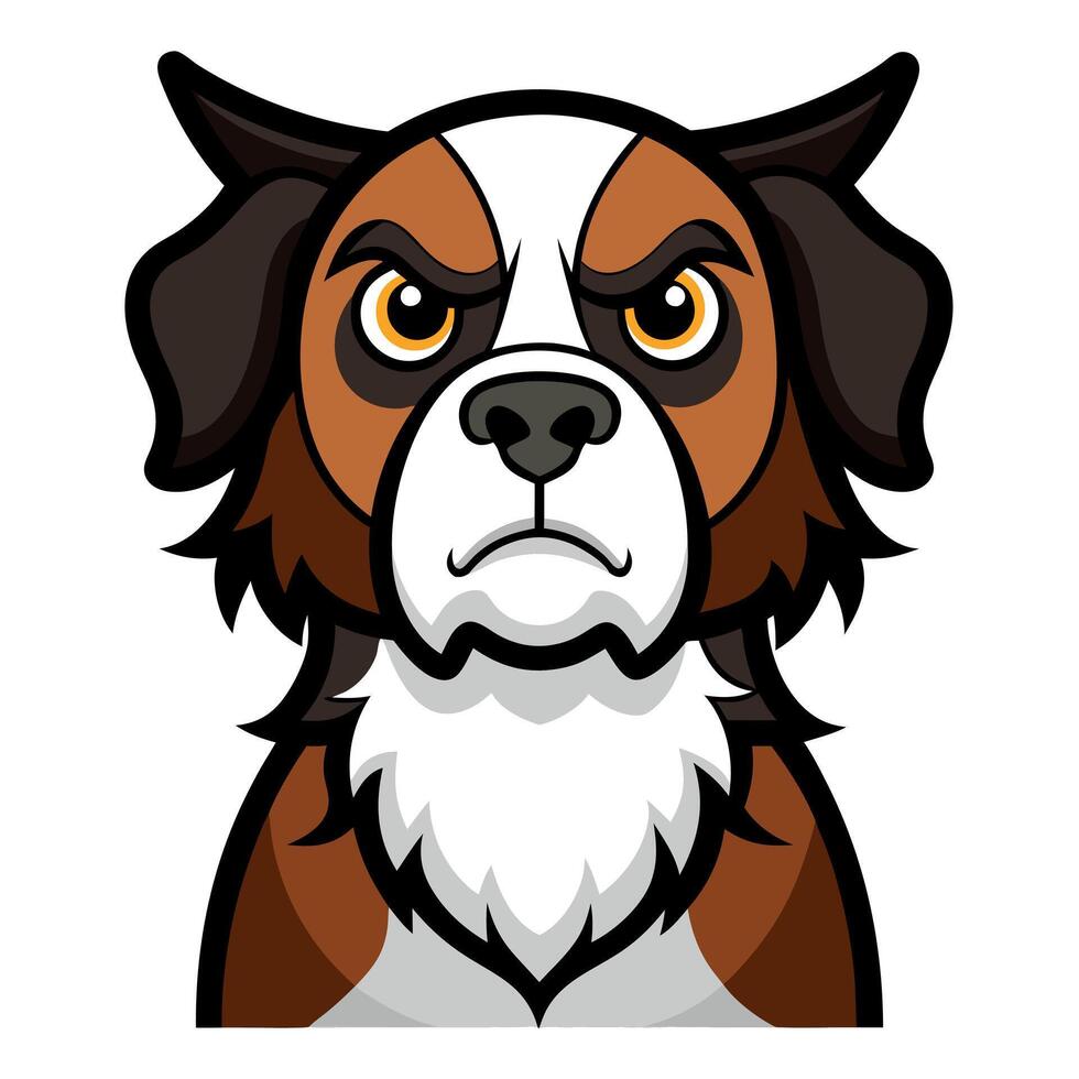 English Springer Spaniel dog angry kawaii vector