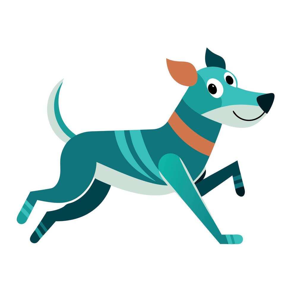 Epagneul Pont Audemer dog runs kawaii vector