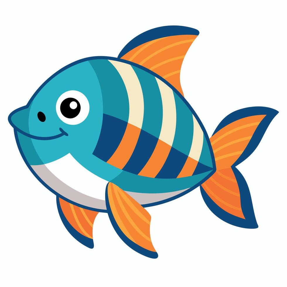 Escolar fish walks kawaii vector