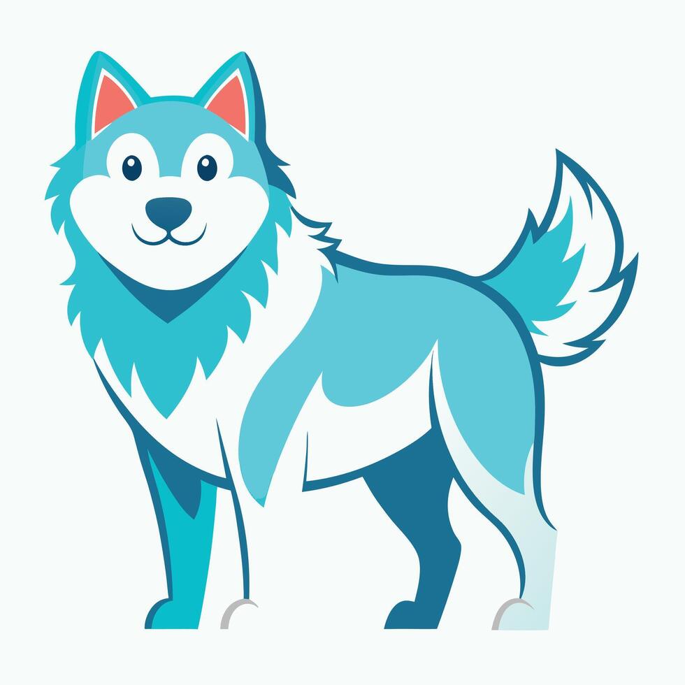 Eskimo Dog goes kawaii vector
