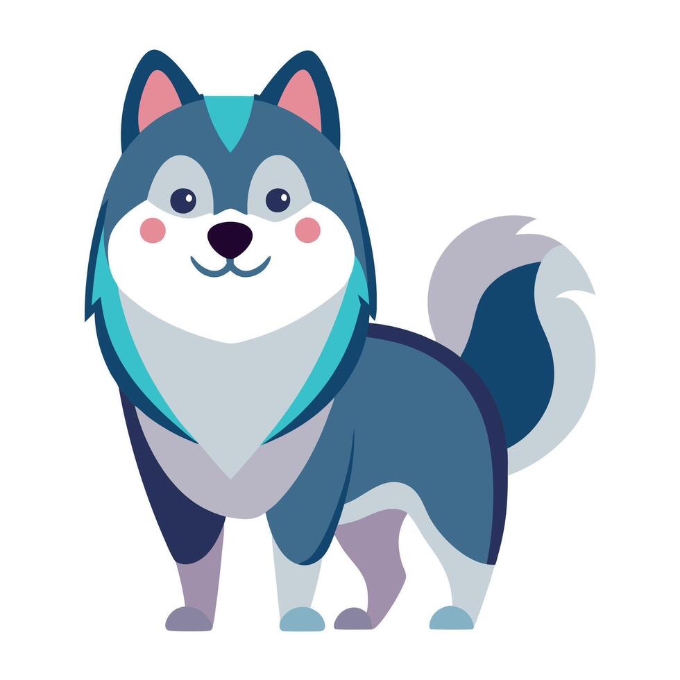 Eskimo Dog knocks kawaii vector