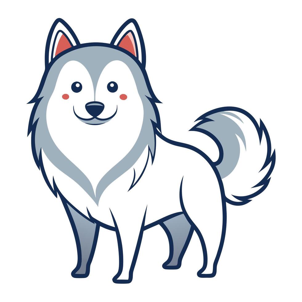 Eskimo Dog lies kawaii vector