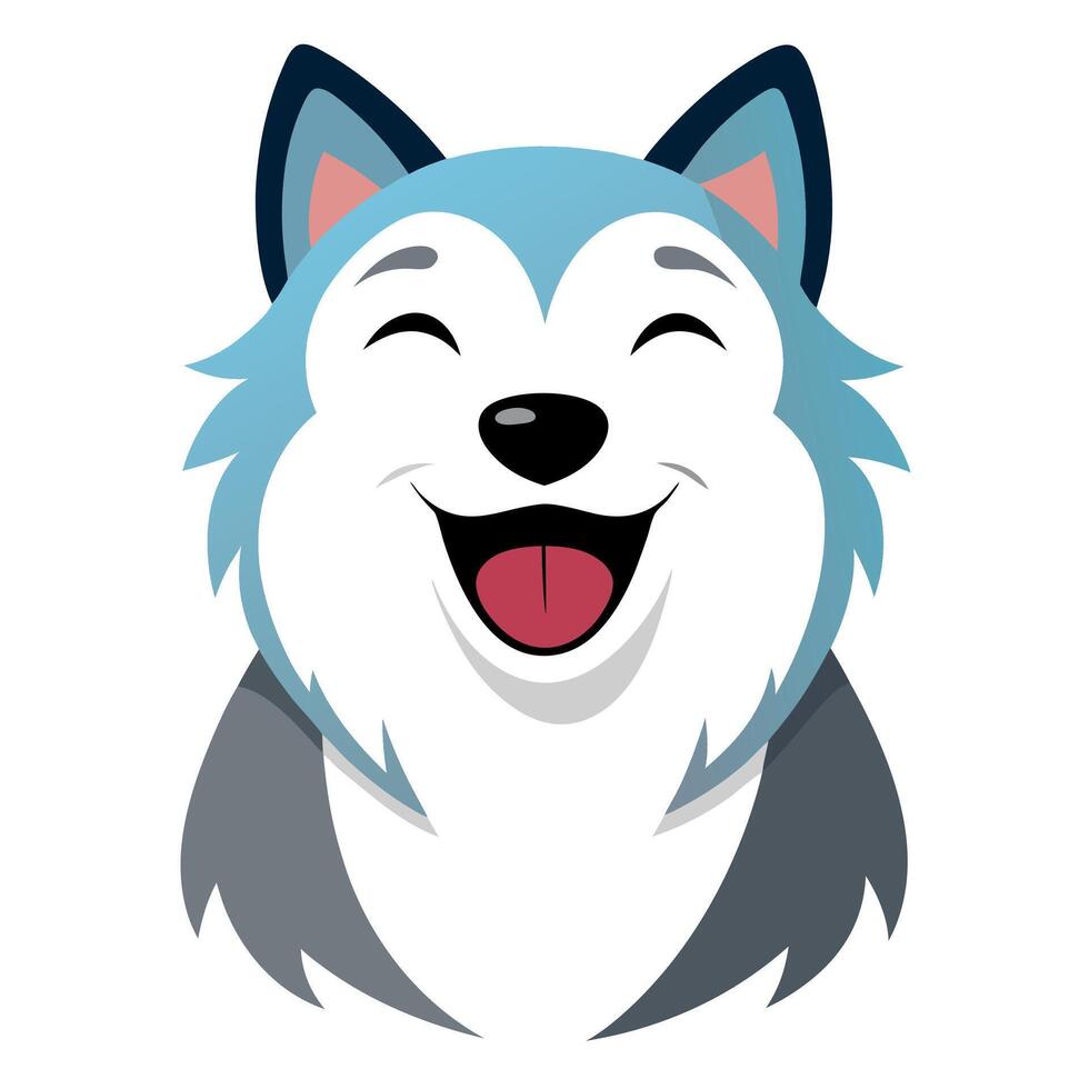 Eskimo Dog laughs kawaii vector