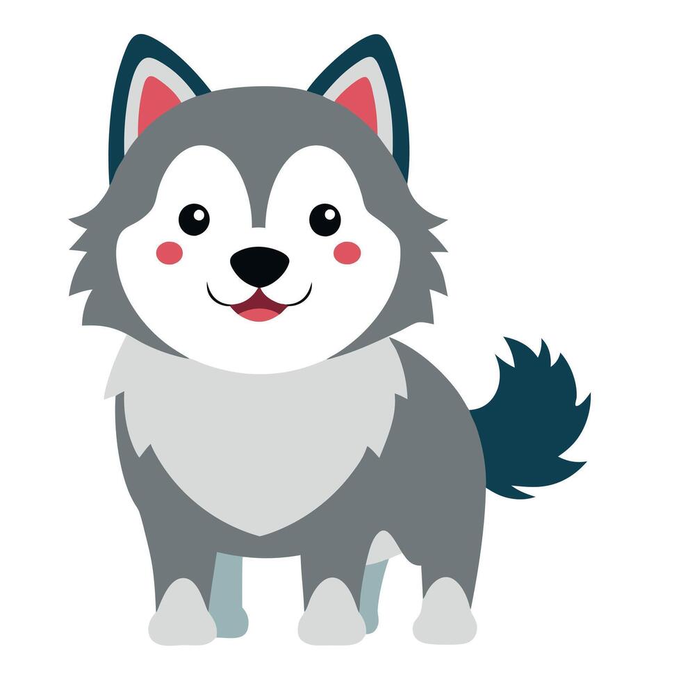Eskimo Dog looks kawaii vector