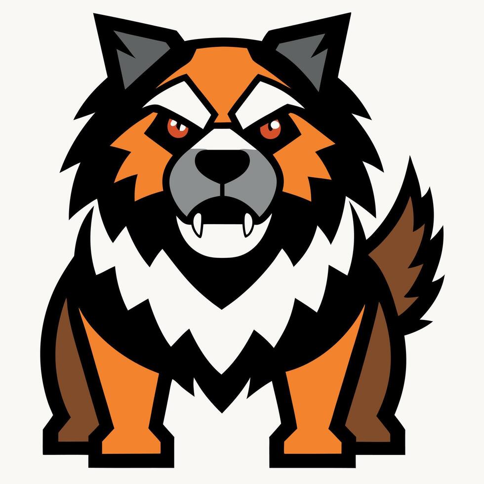 Estrela Mountain Dog angry kawaii vector