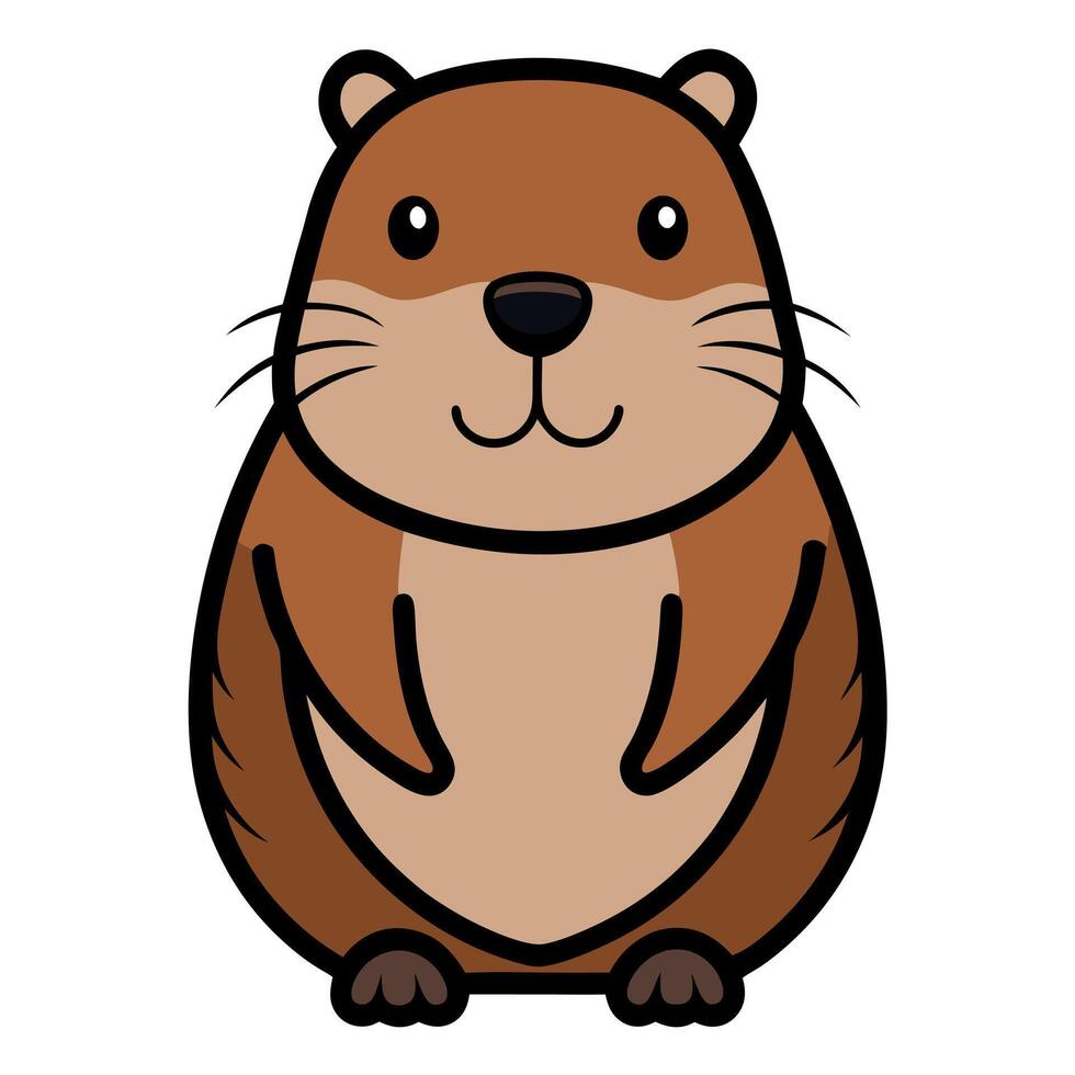 Eurasian Beaver stay kawaii vector