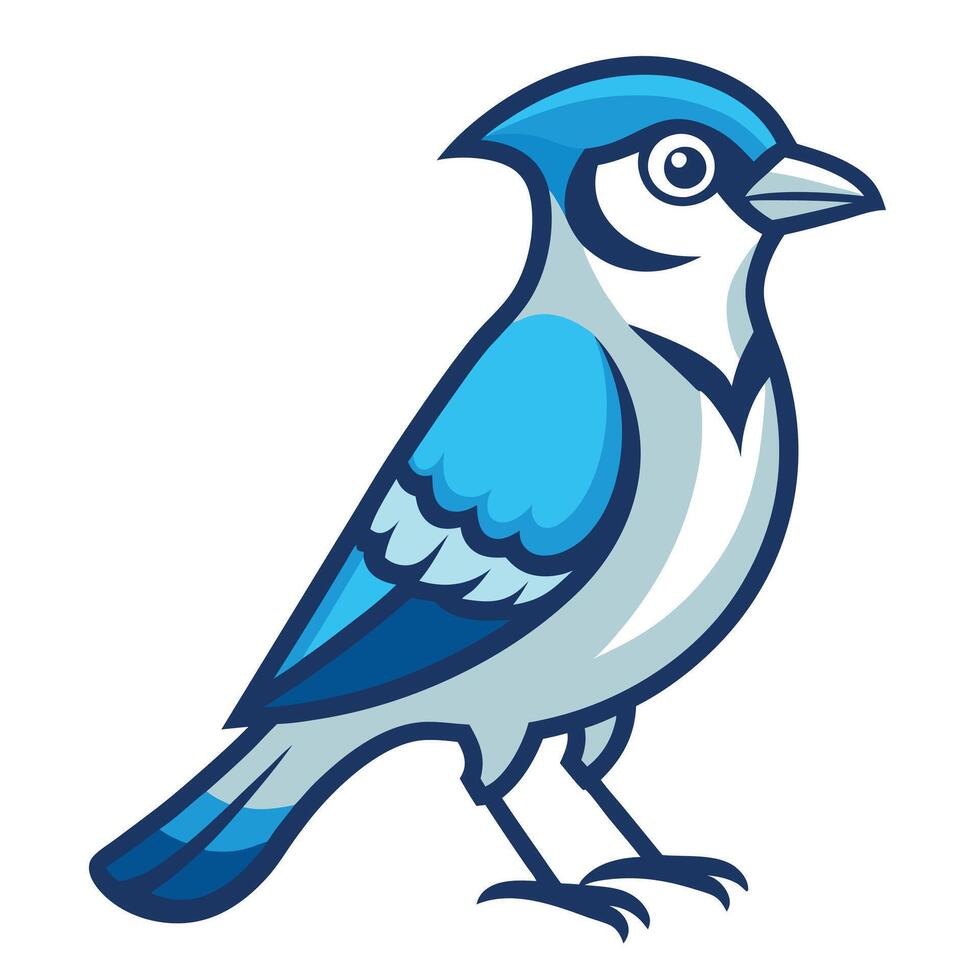 Eurasian Jay bird knocks kawaii vector