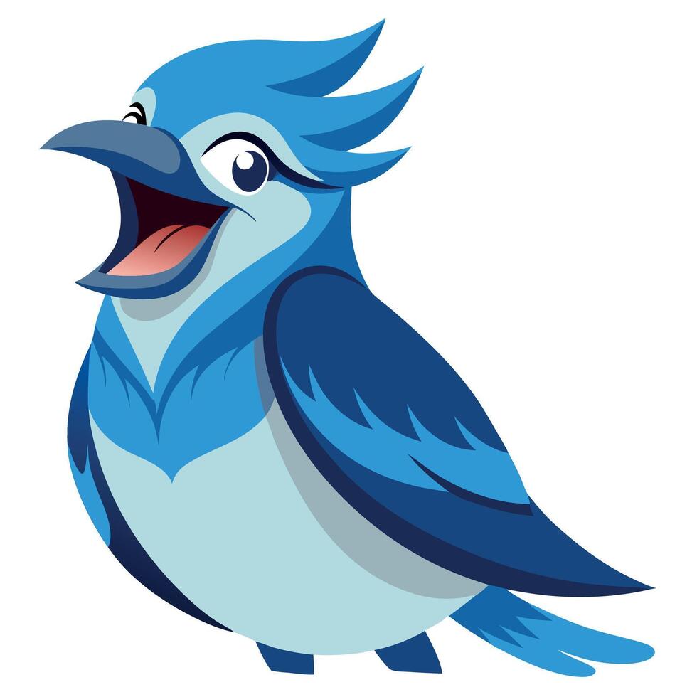 Eurasian Jay bird laughs kawaii vector