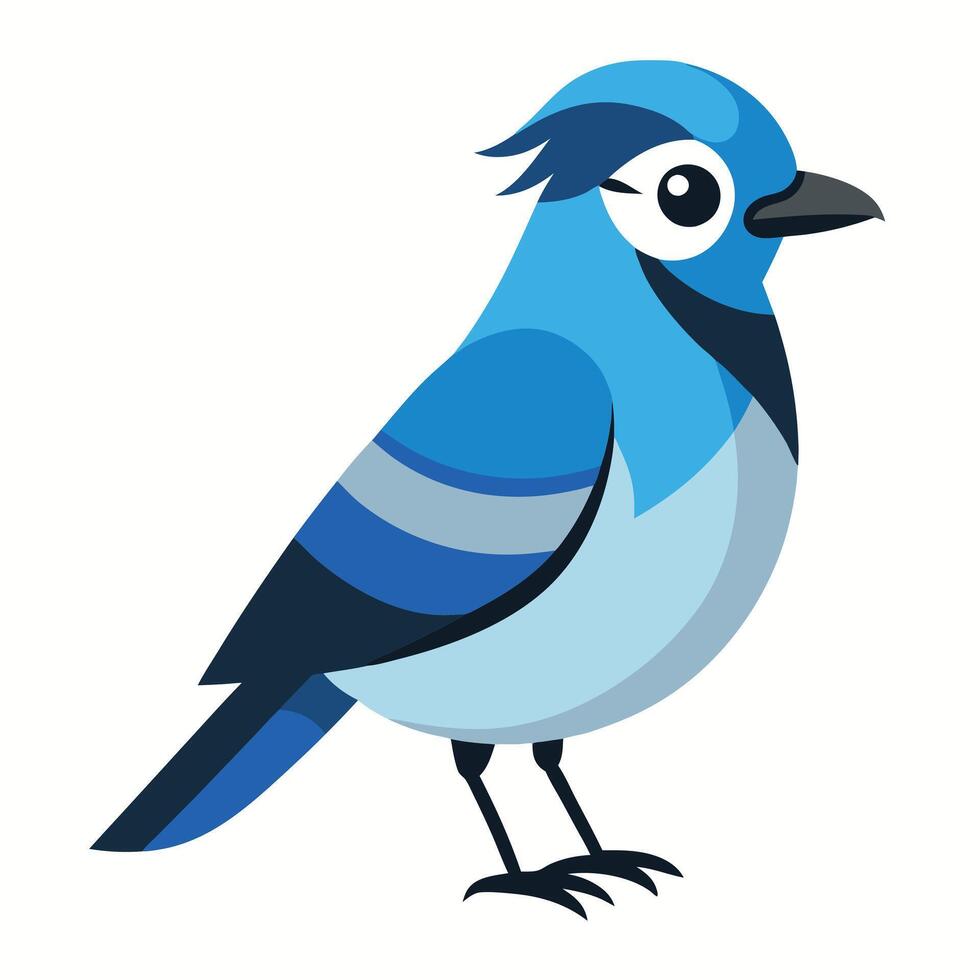 Eurasian Jay bird play kawaii vector