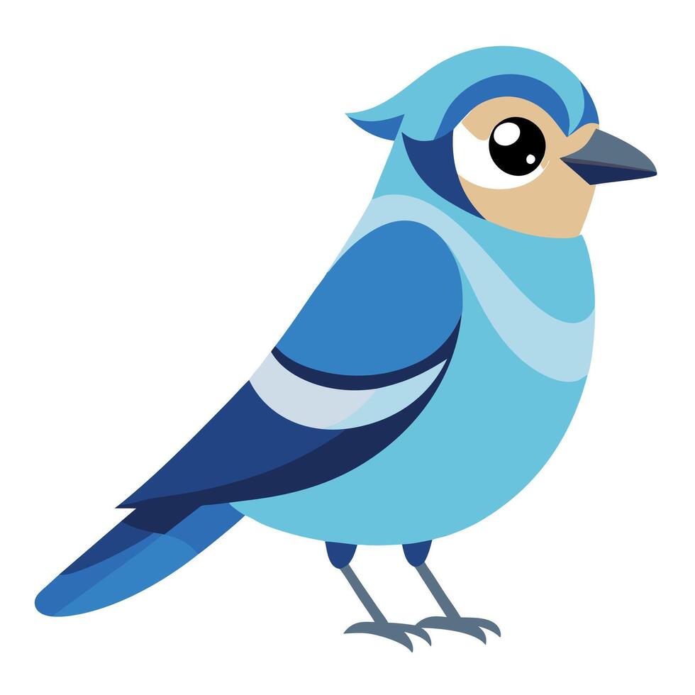 Eurasian Jay bird sits kawaii vector