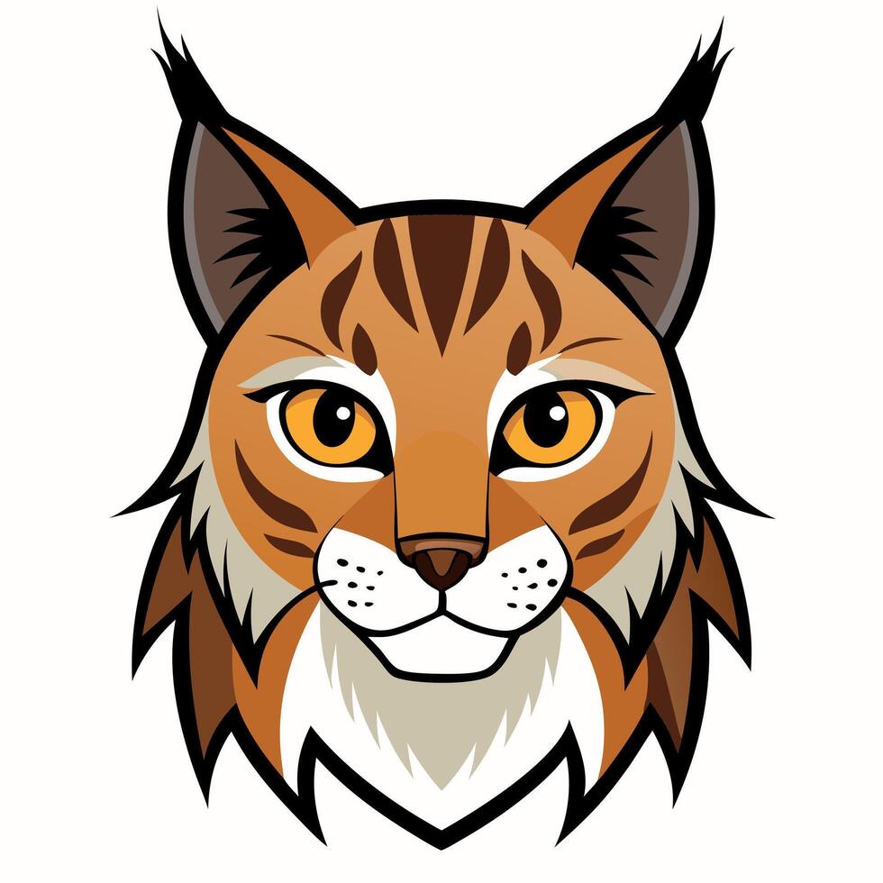 Eurasian Lynx cries kawaii vector