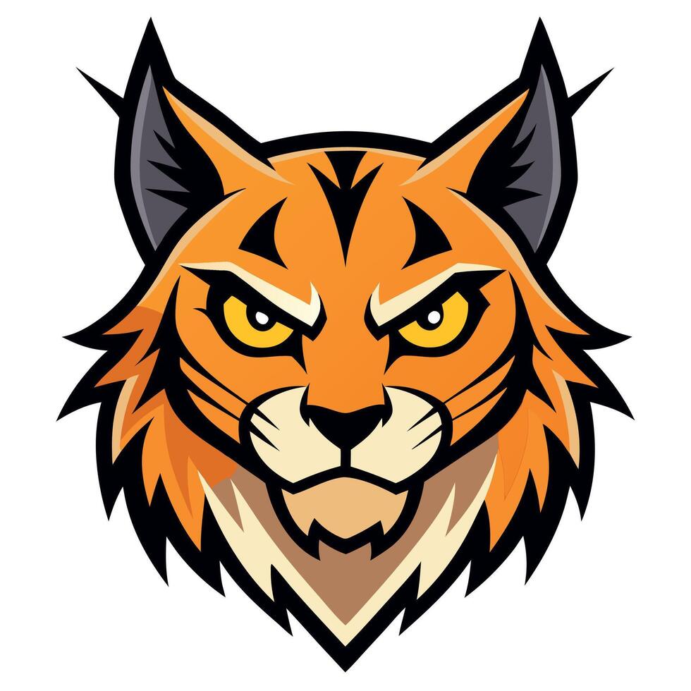 Eurasian Lynx angry kawaii vector
