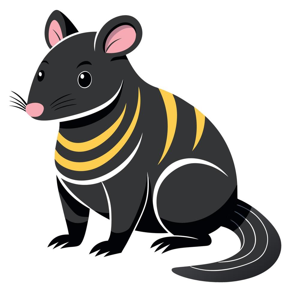 Eurasian Water Shrew rodent learns kawaii vector