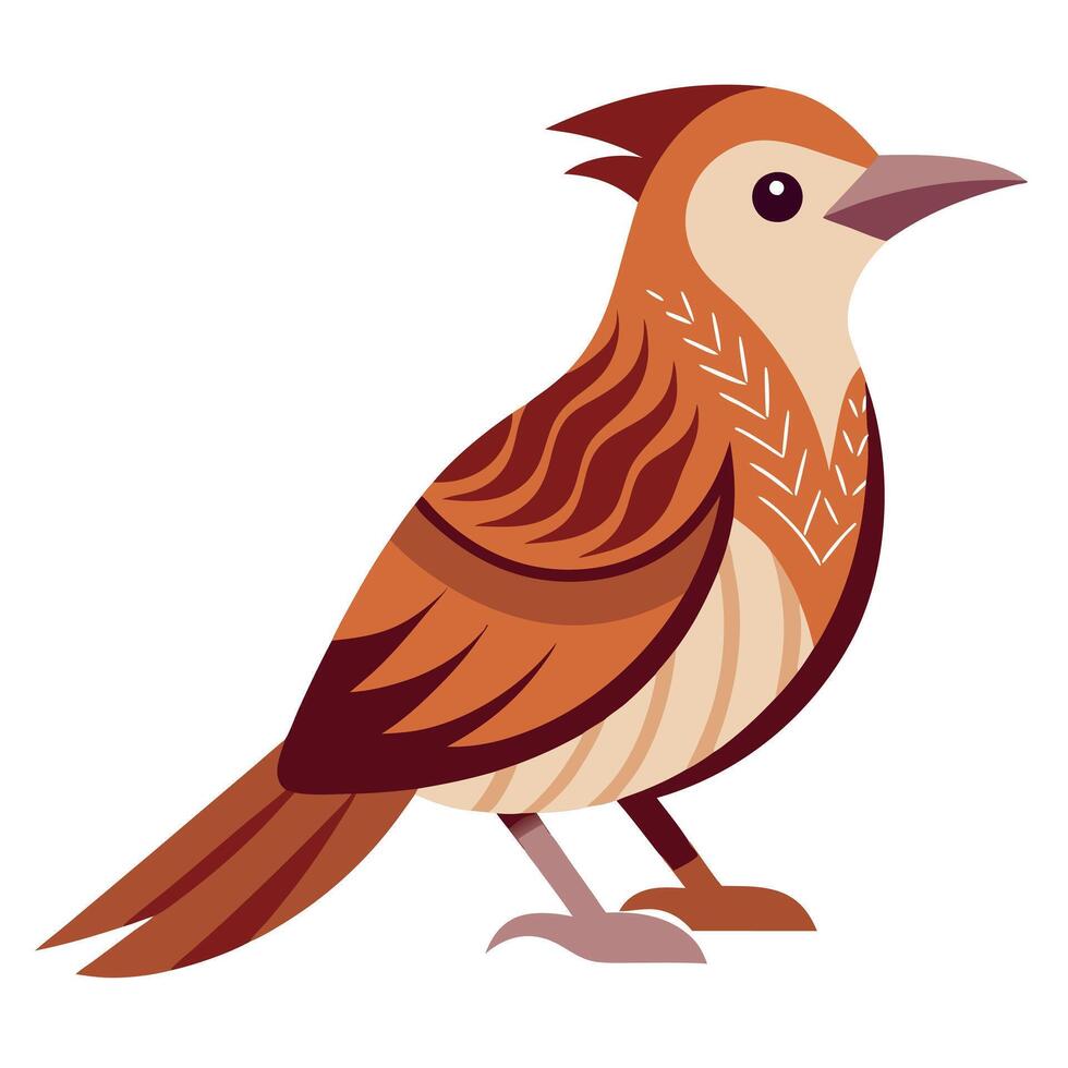 Eurasian Wryneck bird goes kawaii vector
