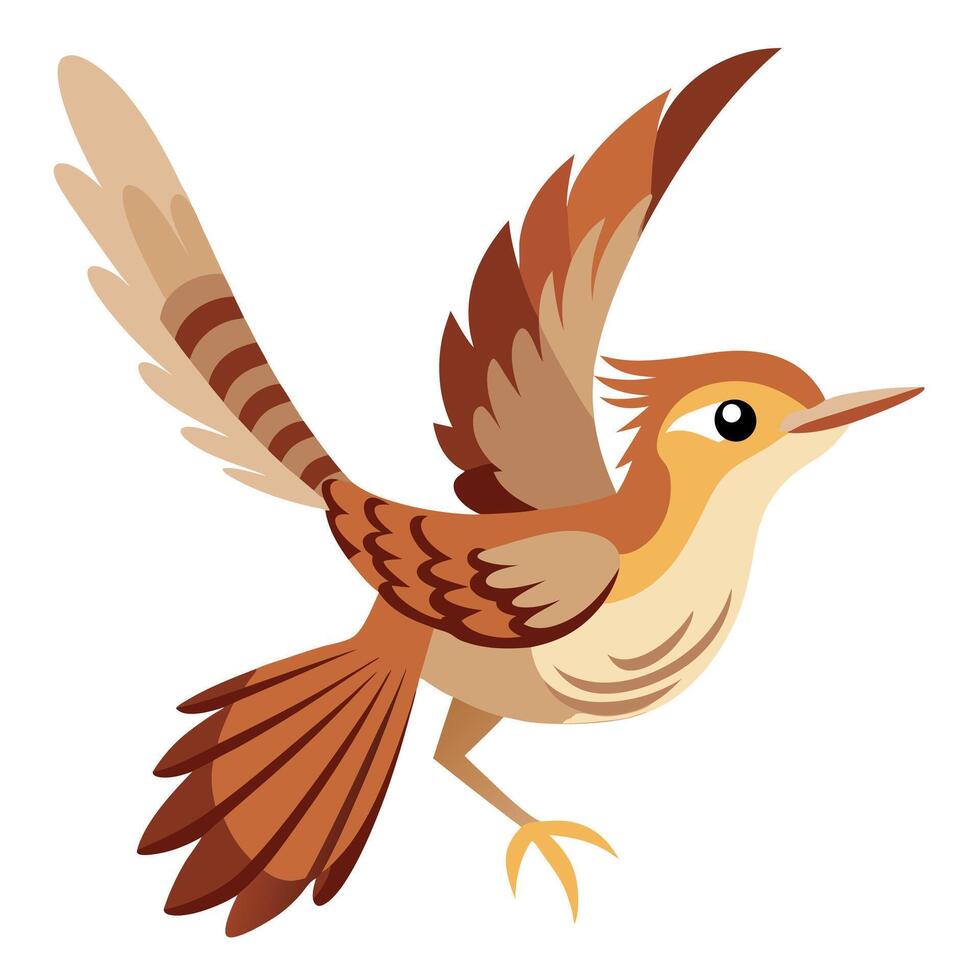 Eurasian Wryneck bird jumps kawaii vector