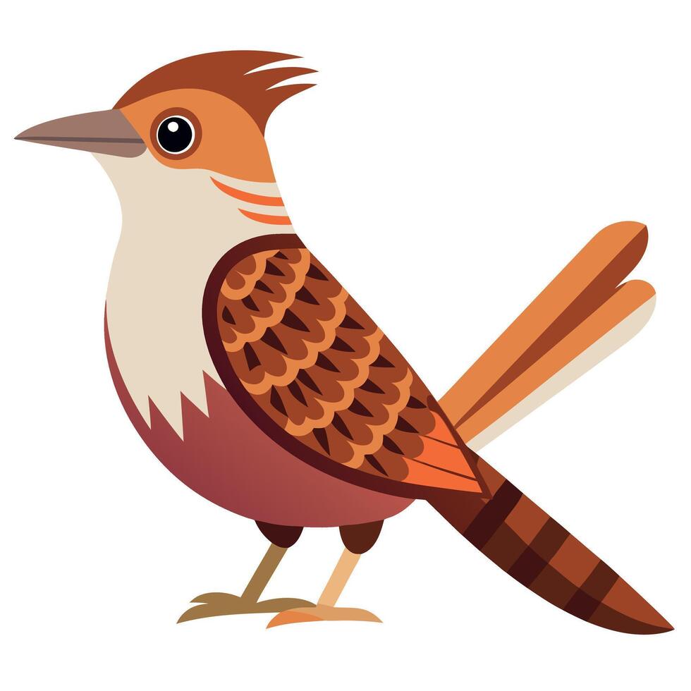 Eurasian Wryneck bird learns kawaii vector