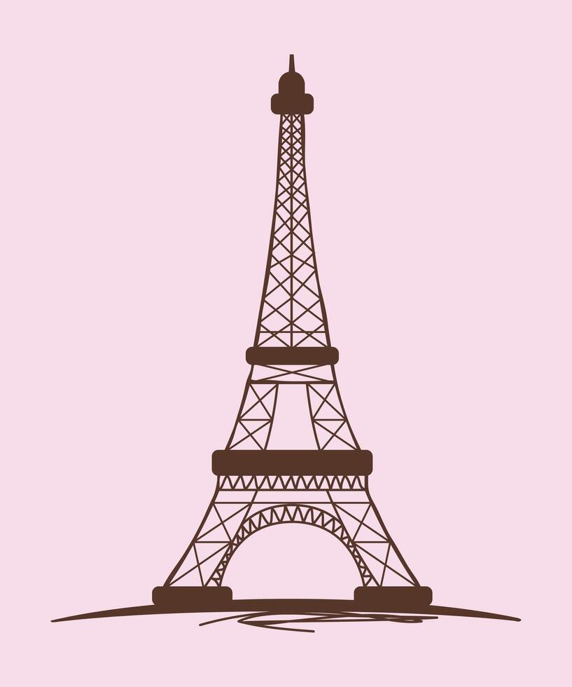 the eiffel tower in paris, france vector