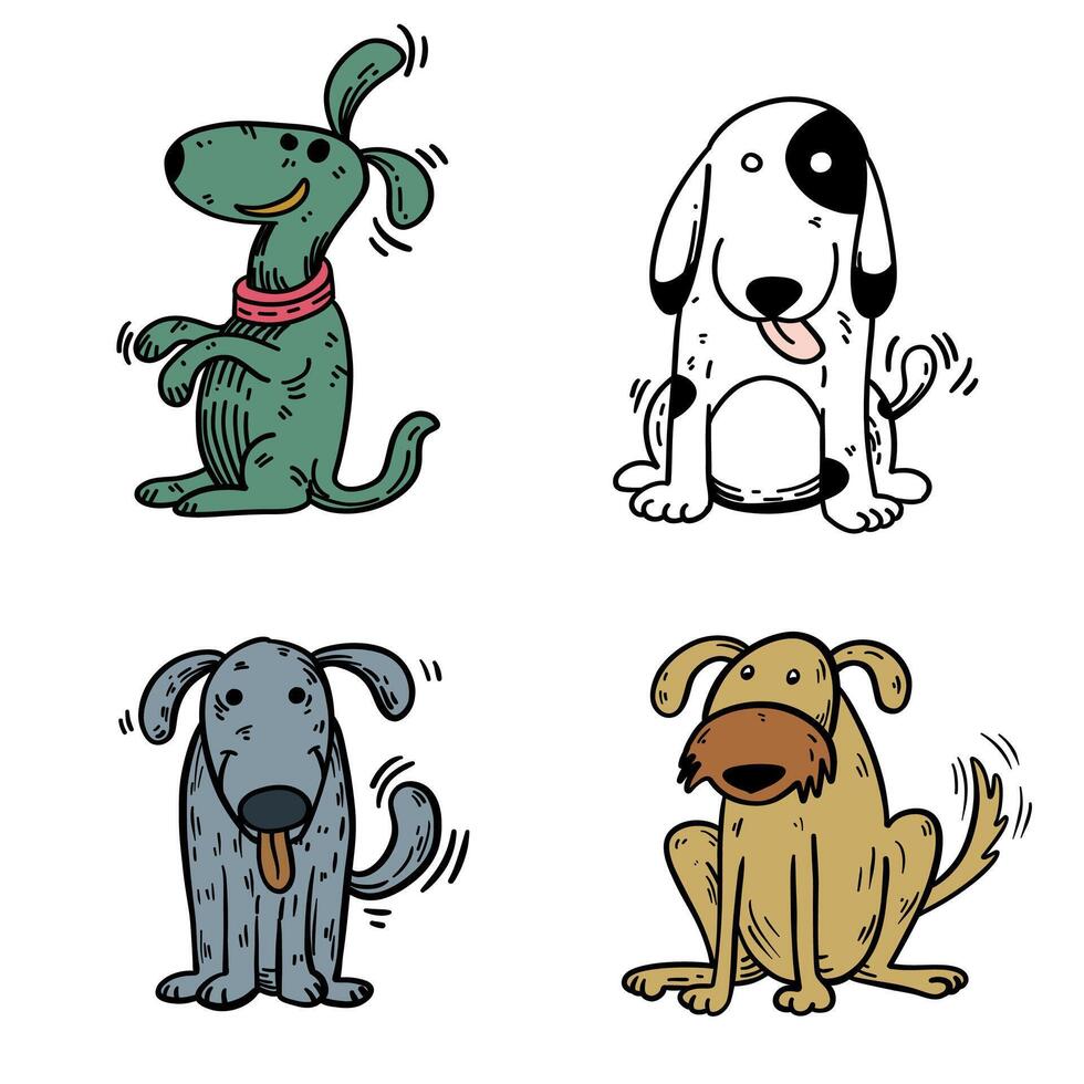 dog hand drawing character for illustration, icon, template, mascot, website, etc vector