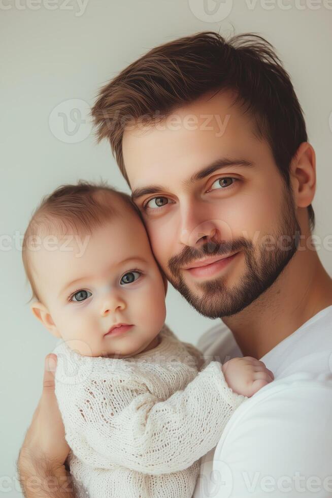 father and little child dad with a small baby photo