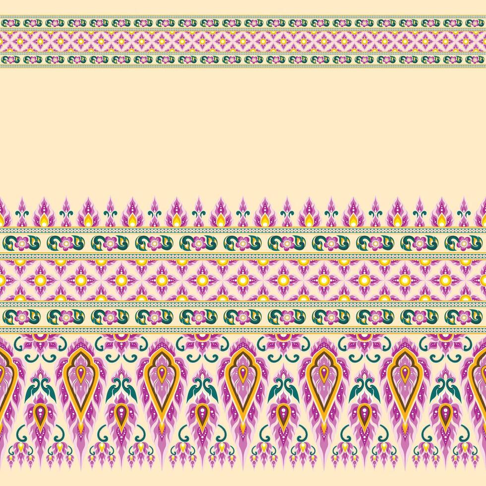 Thai art Patterns are a reflection of Asian style of Fabric Patterns on Fabric for Asian Clothing or Wallpaper vector